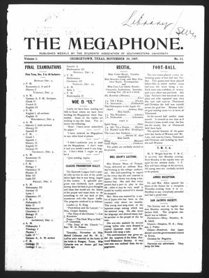 The Megaphone (Georgetown, Tex.), Vol. 1, No. 11, Ed. 1 Friday, November 29, 1907