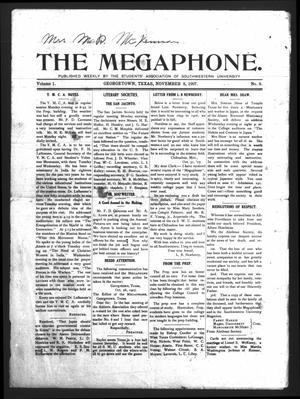 Primary view of object titled 'The Megaphone (Georgetown, Tex.), Vol. 1, No. 8, Ed. 1 Friday, November 8, 1907'.