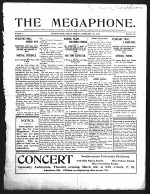 Primary view of object titled 'The Megaphone (Georgetown, Tex.), Vol. 2, No. 19, Ed. 1 Friday, February 26, 1909'.