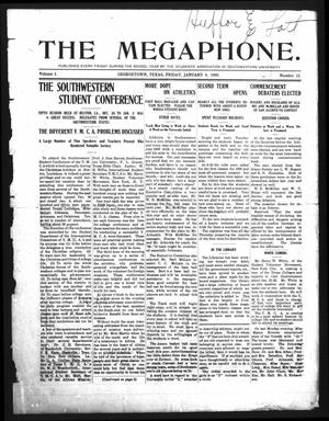 Primary view of object titled 'The Megaphone (Georgetown, Tex.), Vol. 2, No. 12, Ed. 1 Friday, January 8, 1909'.