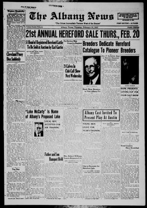 The Albany News (Albany, Tex.), Vol. 56, No. 18, Ed. 1 Thursday, February 13, 1941
