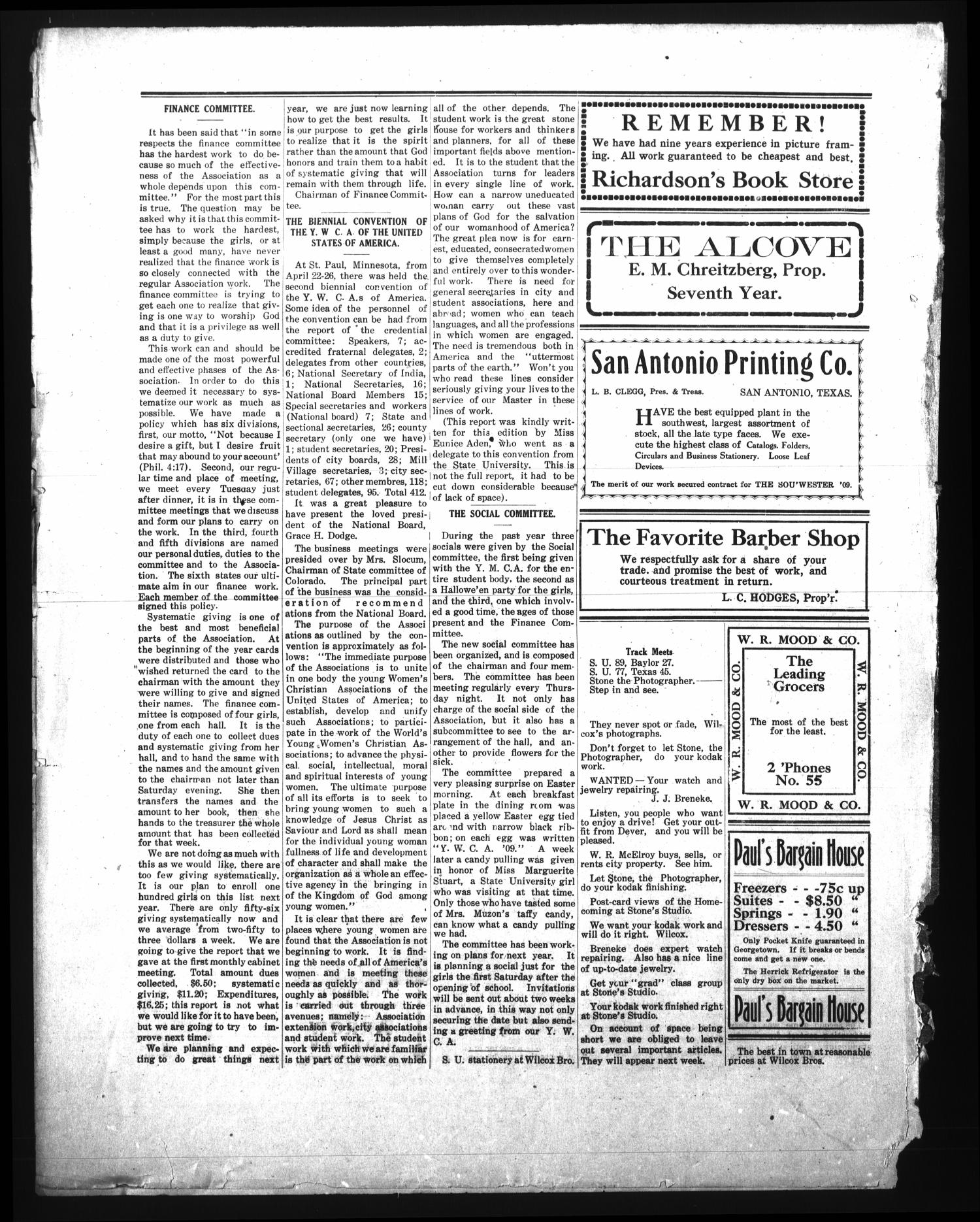 The Megaphone (Georgetown, Tex.), Vol. 2, No. 29, Ed. 1 Friday, May 14, 1909
                                                
                                                    [Sequence #]: 4 of 4
                                                