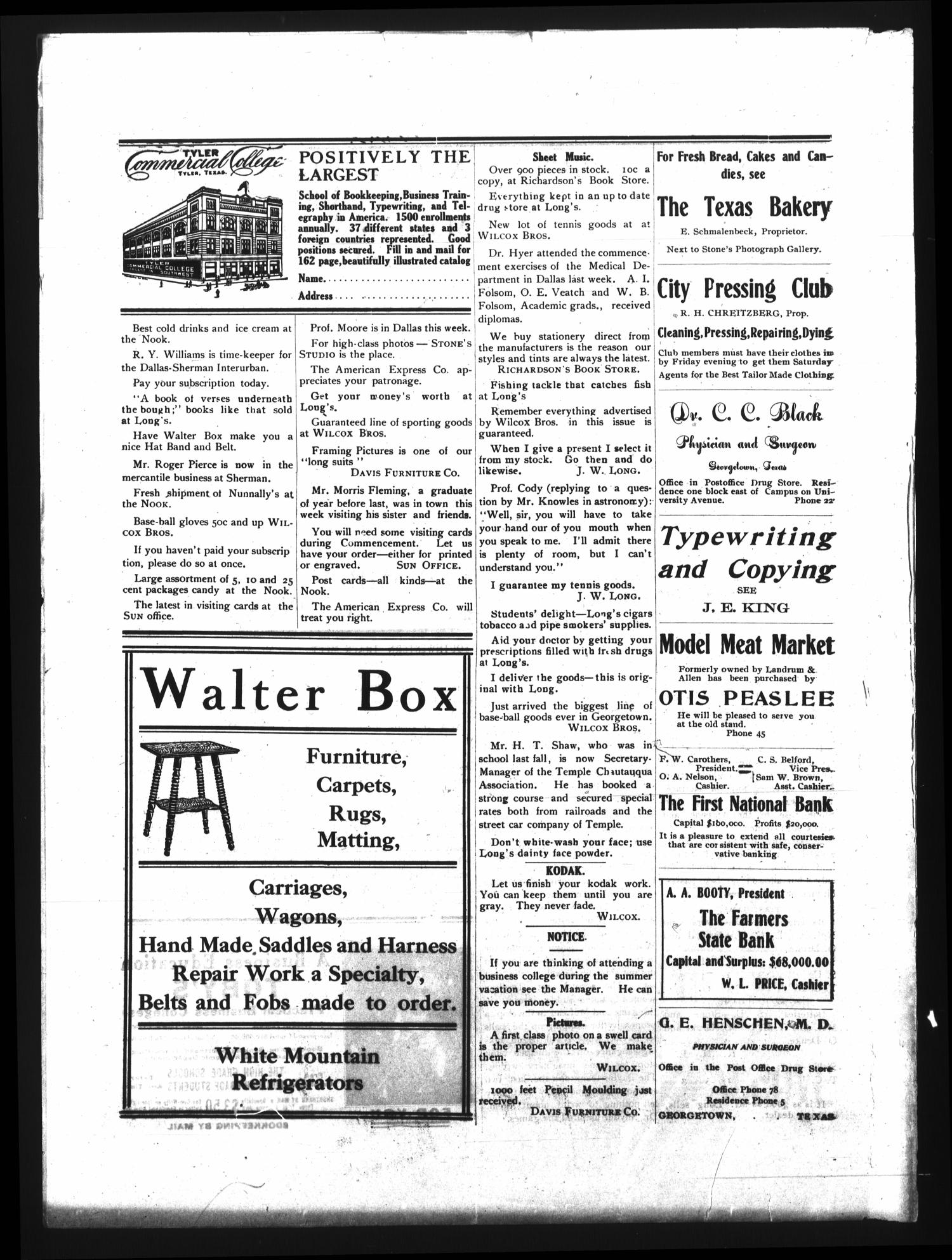 The Megaphone (Georgetown, Tex.), Vol. 1, No. 31, Ed. 1 Friday, May 8, 1908
                                                
                                                    [Sequence #]: 4 of 4
                                                