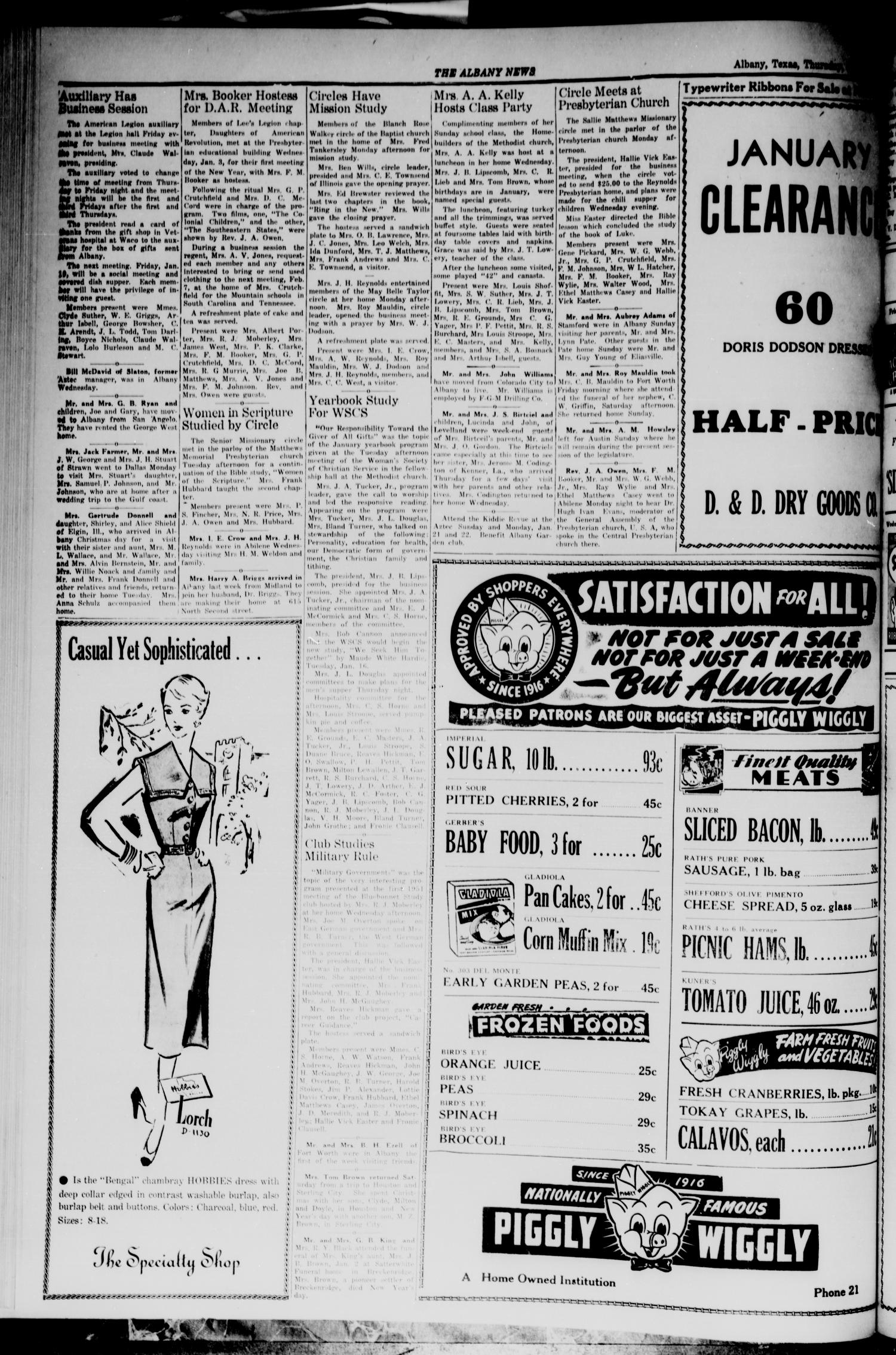 The Albany News (Albany, Tex.), Vol. 67, No. 15, Ed. 1 Thursday, January 11, 1951
                                                
                                                    [Sequence #]: 4 of 10
                                                