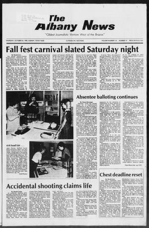 Primary view of object titled 'The Albany News (Albany, Tex.), Vol. 110, No. 19, Ed. 1 Thursday, October 24, 1985'.