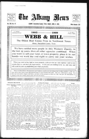 The Albany News (Albany, Tex.), Vol. 25, No. 47, Ed. 1 Friday, April 9, 1909