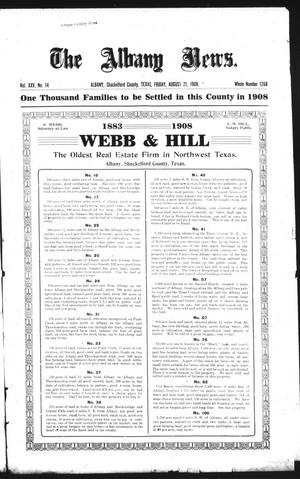The Albany News. (Albany, Tex.), Vol. 25, No. 14, Ed. 1 Friday, August 21, 1908