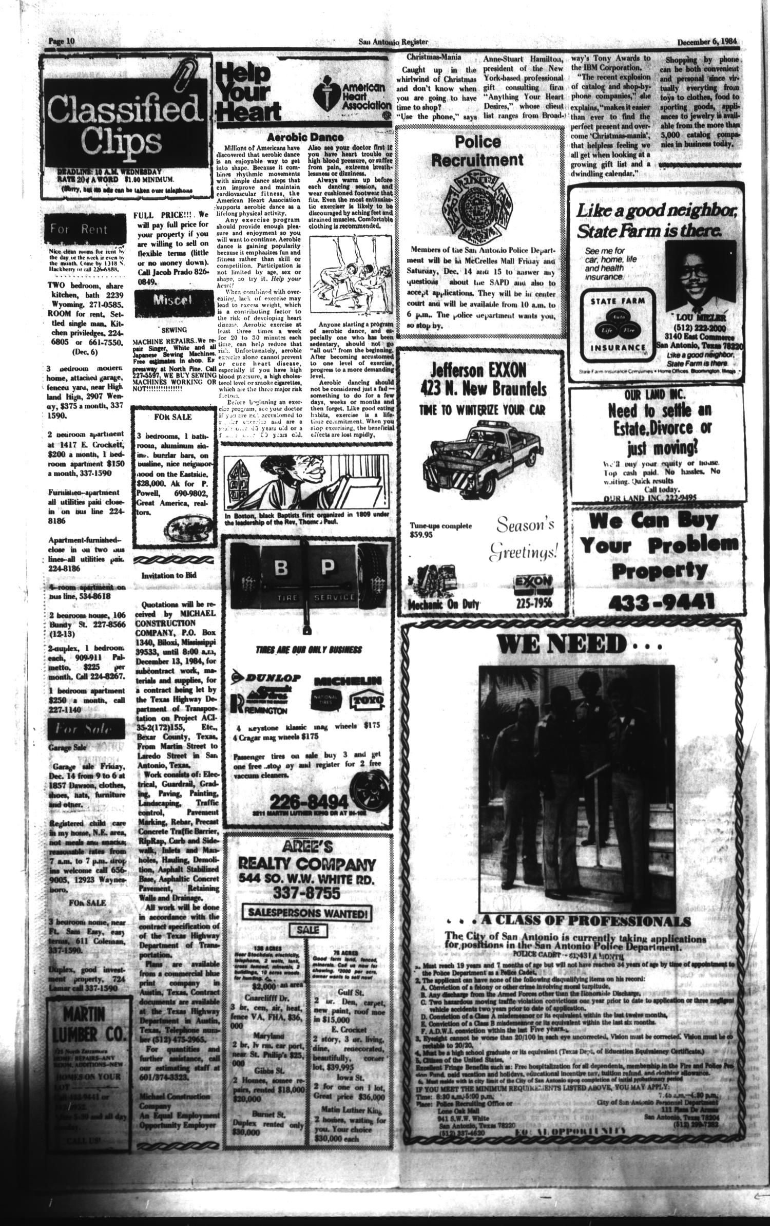 San Antonio Register (San Antonio, Tex.), Vol. 49, No. [35], Ed. 1 Thursday, December 6, 1984
                                                
                                                    [Sequence #]: 10 of 10
                                                
