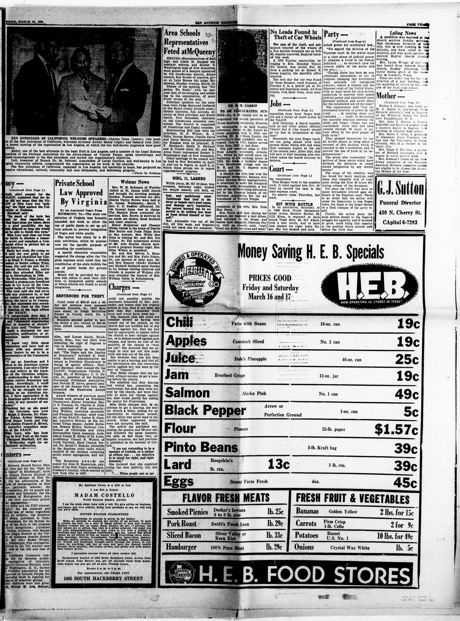 San Antonio Register (San Antonio, Tex.), Vol. 26, No. 5, Ed. 1 Friday, March 16, 1956
                                                
                                                    [Sequence #]: 3 of 8
                                                