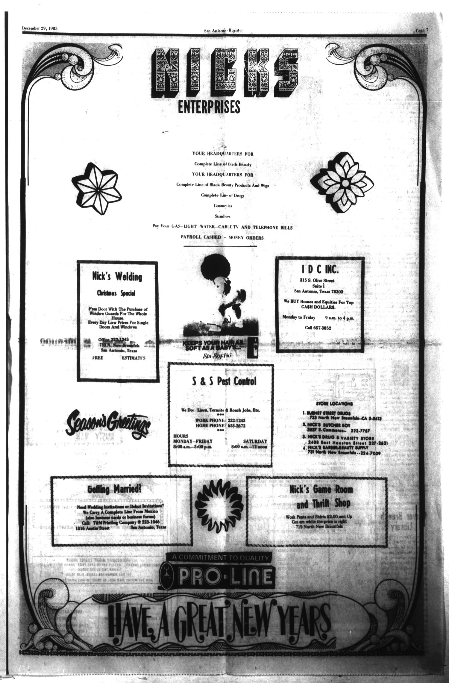 San Antonio Register (San Antonio, Tex.), Vol. 48, No. 38, Ed. 1 Thursday, December 29, 1983
                                                
                                                    [Sequence #]: 7 of 10
                                                