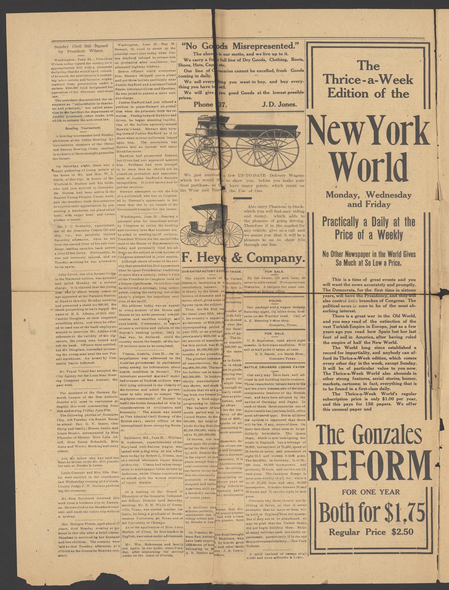 Gonzales Reform. (Gonzales, Tex.), Vol. 8, No. 44, Ed. 1 Thursday, June 26, 1913
                                                
                                                    [Sequence #]: 2 of 6
                                                