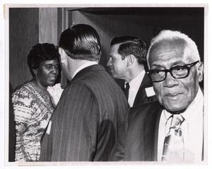 Primary view of object titled '[Barbara Jordan Speaking With Guests]'.