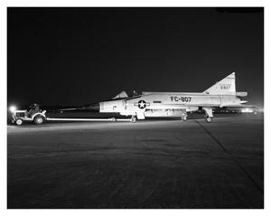 Convair F-102 Being Taxied At Night