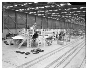 Primary view of object titled 'Interior view of F-102 building area'.