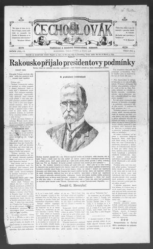 Čechoslovák  (Rosenberg, Tex.), Vol. 2, No. 4, Ed. 1 Wednesday, October 30, 1918