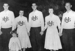 [Photograph of 1955 HSU Cheerleaders]