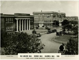 [Photograph from Marston Gymnasium of Abilene Hall and Simmons Science]