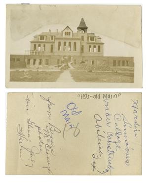 Primary view of object titled '[Photograph of Old Main Building Construction]'.