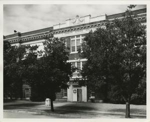 Primary view of object titled '[Photograph of Simmons Science Hall]'.