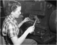 Photograph: Billie Wafford operating Multi-punch