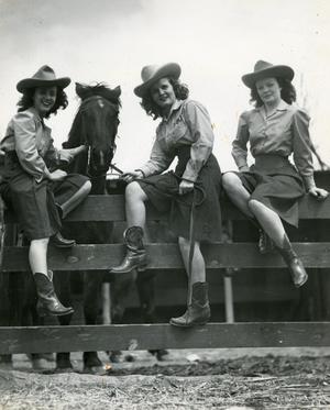 [Photograph of Cowgirls with Horse]