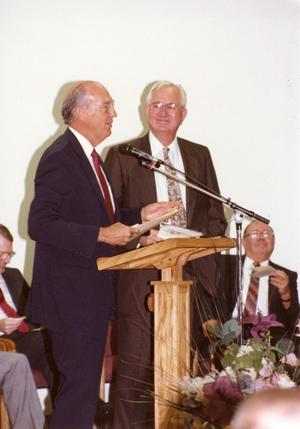 [Photograph of Dr. Fletcher Speaking at an Event]