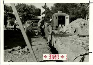 Primary view of object titled '[Photograph of Mabee Hall Construction]'.