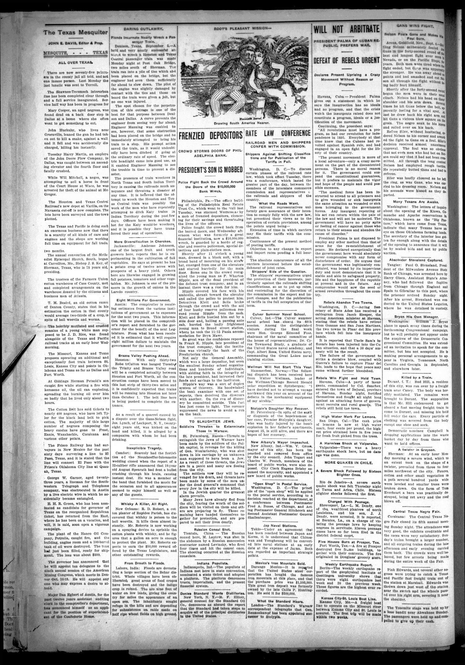 The Texas Mesquiter. (Mesquite, Tex.), Vol. 25, No. 11, Ed. 1 Friday, September 7, 1906
                                                
                                                    [Sequence #]: 2 of 8
                                                