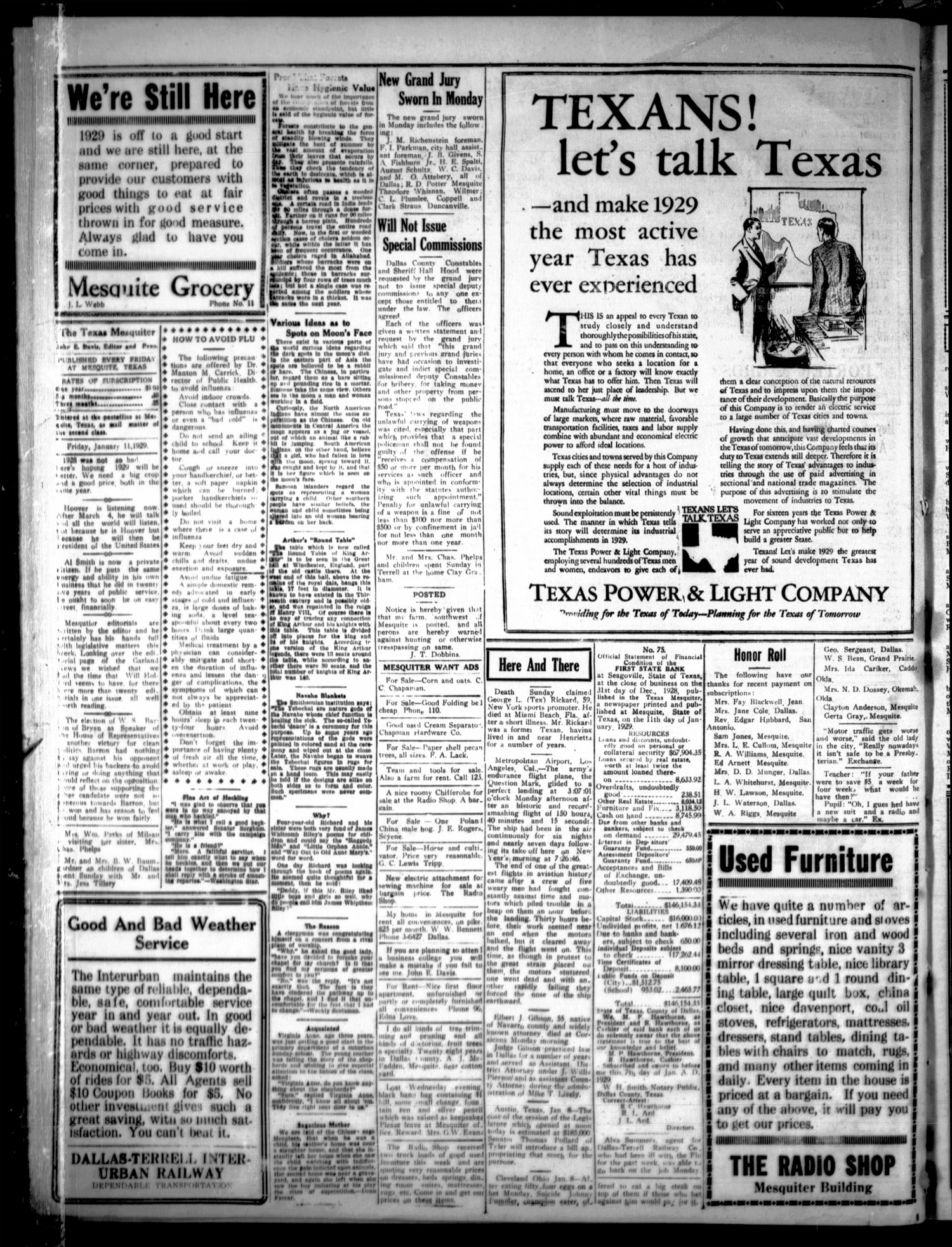 The Texas Mesquiter. (Mesquite, Tex.), Vol. 45, No. 25, Ed. 1 Friday, January 11, 1929
                                                
                                                    [Sequence #]: 2 of 4
                                                