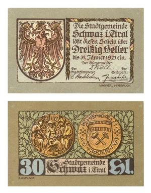 [Currency from Germany in the denomination of 30 heller]