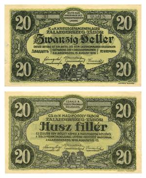 [Voucher from Hungary/ Germany in the denomination of 20 filler/ heller]