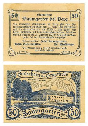 Primary view of object titled '[Voucher from Germany in the denomination of 50[?]]'.