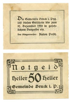 [Bank note from Germany in the denomination of 50 heller]