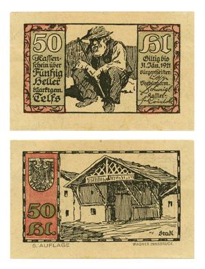 [Currency from Germany in the denomination of 50 heller]