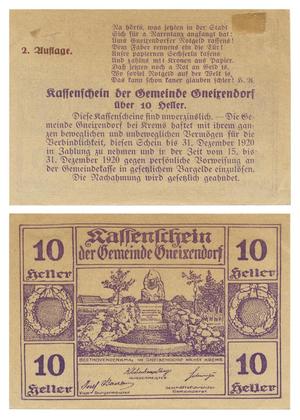 [Voucher from Germany in the denomination of 10 heller]