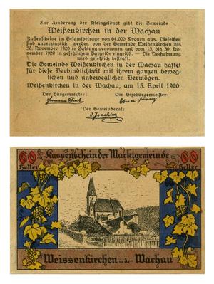Primary view of object titled '[Currency from Germany in the denomination of 60 heller]'.