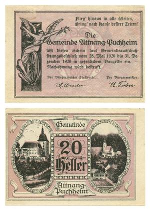 [Voucher from Germany in the denomination of 20 heller]