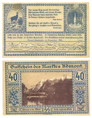 [Voucher from Germany in the denomination of 40 [?]]