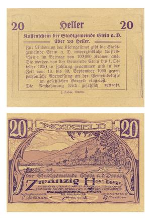 [Currency from Germany in the denomination of 20 heller]