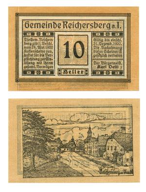 [Currency from Germany in the denomination of 10 heller]