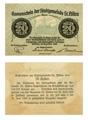 Primary view of object titled '[Currency from Germany in the denomination of 20 heller]'.