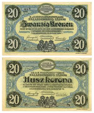 Primary view of object titled '[Voucher from Hungary/Germany in the denomination of 20 kronen/korona/crown]'.