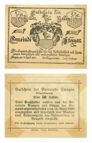 Primary view of object titled '[Voucher from Germany in the denomination of 10 heller]'.