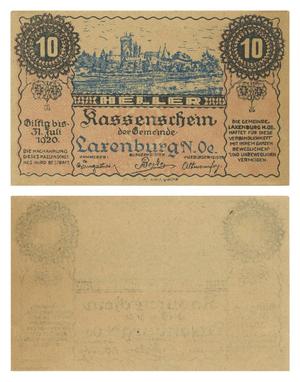 Primary view of object titled '[Voucher from Germany in the denomination of 10 heller]'.