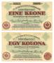 Thumbnail image of item number 1 in: '[Voucher from Hungary/ Germany in the denomination of 1 korona/crown]'.