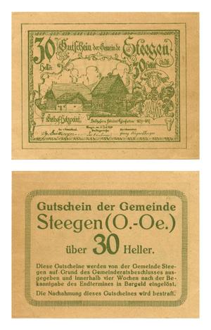 Primary view of object titled '[Voucher from Germany in the denomination of 30 heller]'.