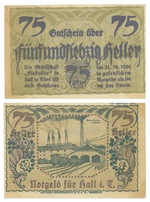 [Voucher from Germany in the denomination of 75 heller]