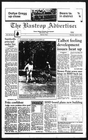 Primary view of object titled 'The Bastrop Advertiser (Bastrop, Tex.), Vol. 141, No. 15, Ed. 1 Thursday, April 21, 1994'.