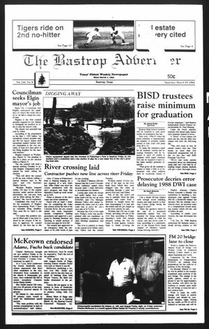 Primary view of object titled 'The Bastrop Advertiser (Bastrop, Tex.), Vol. 141, No. 6, Ed. 1 Saturday, March 19, 1994'.
