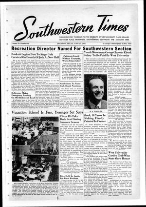 Primary view of object titled 'Southwestern Times (Houston, Tex.), Vol. 2, No. 40, Ed. 1 Thursday, June 27, 1946'.